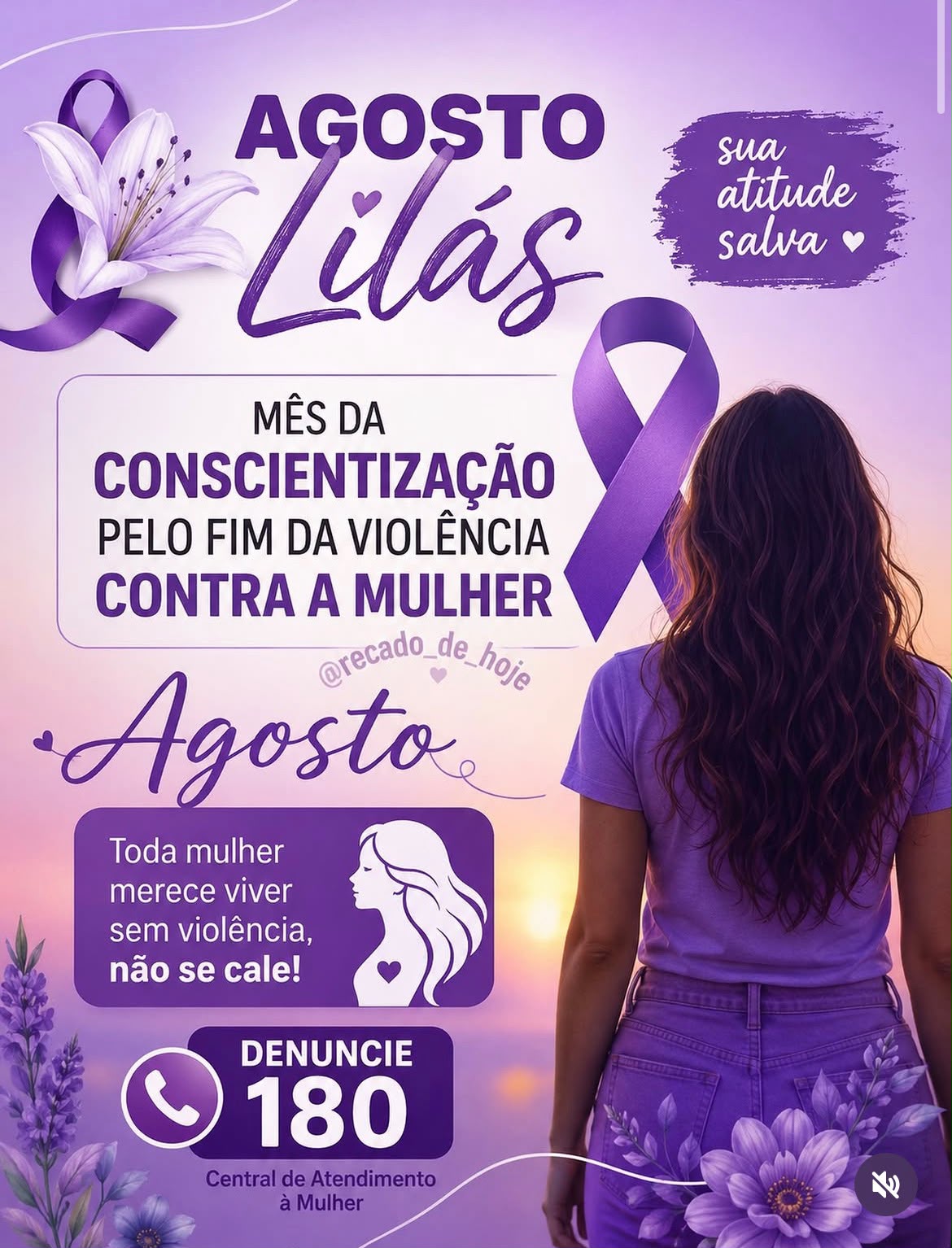 Agosto Lilás em defesa da mulher